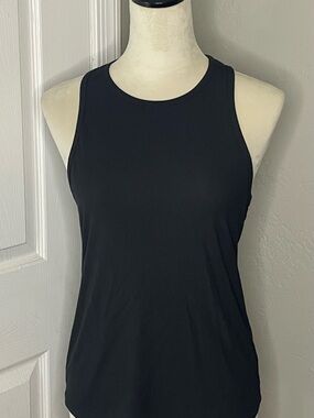 CALIA by Carrie Underwood Black Ribbed High-Neck Tank